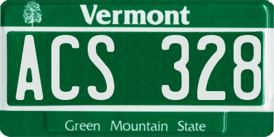 VT license plate ACS328