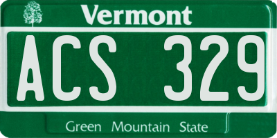 VT license plate ACS329