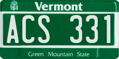 VT license plate ACS331