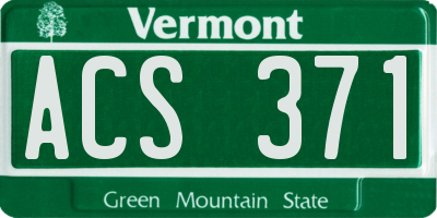 VT license plate ACS371