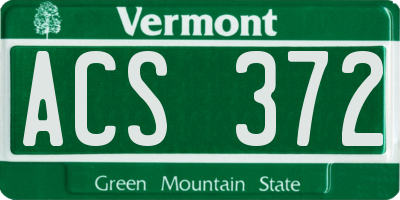 VT license plate ACS372