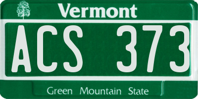 VT license plate ACS373