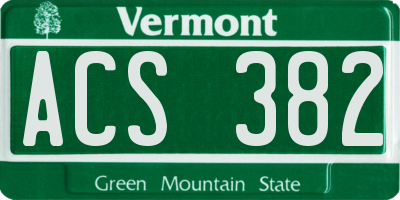 VT license plate ACS382