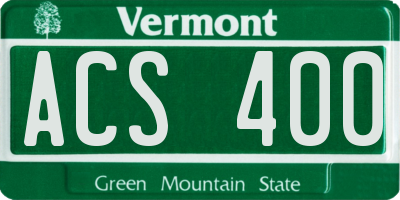 VT license plate ACS400