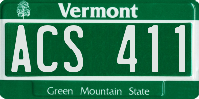 VT license plate ACS411