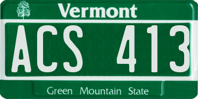 VT license plate ACS413
