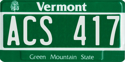 VT license plate ACS417