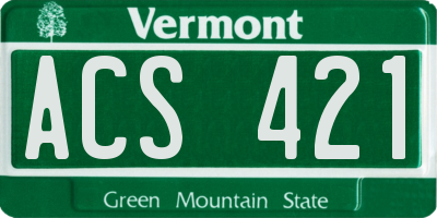 VT license plate ACS421