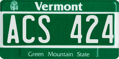 VT license plate ACS424