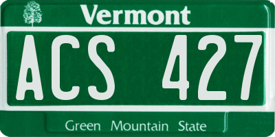 VT license plate ACS427