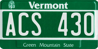 VT license plate ACS430