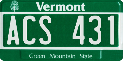 VT license plate ACS431