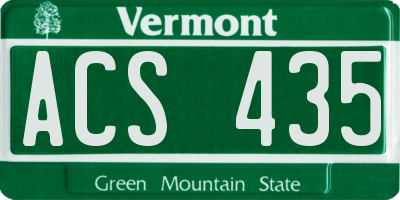 VT license plate ACS435