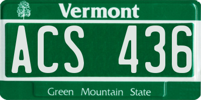 VT license plate ACS436