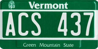 VT license plate ACS437