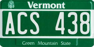 VT license plate ACS438