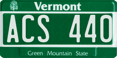 VT license plate ACS440