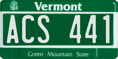 VT license plate ACS441