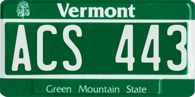 VT license plate ACS443