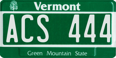 VT license plate ACS444