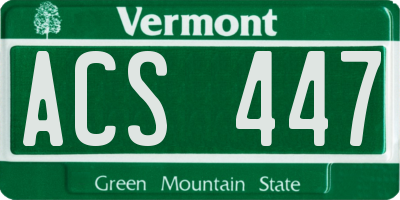 VT license plate ACS447