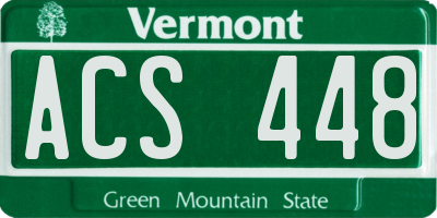 VT license plate ACS448