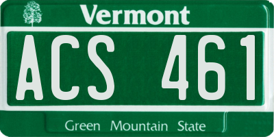 VT license plate ACS461