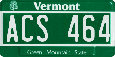 VT license plate ACS464