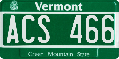 VT license plate ACS466