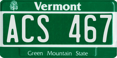 VT license plate ACS467
