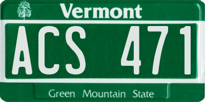 VT license plate ACS471