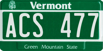 VT license plate ACS477