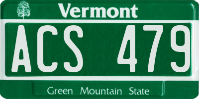 VT license plate ACS479