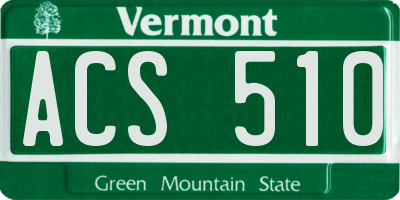 VT license plate ACS510