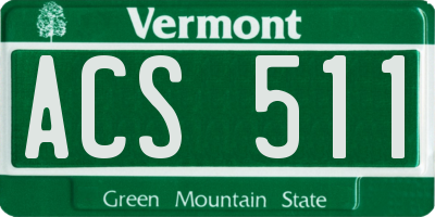 VT license plate ACS511
