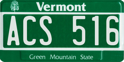 VT license plate ACS516