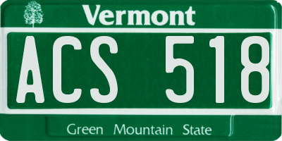 VT license plate ACS518