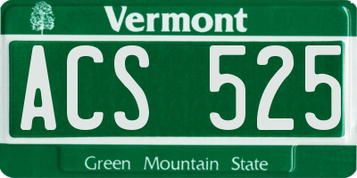VT license plate ACS525