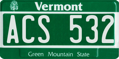 VT license plate ACS532