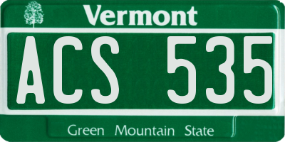 VT license plate ACS535