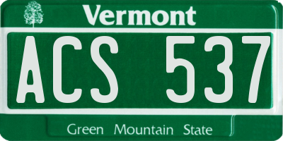 VT license plate ACS537