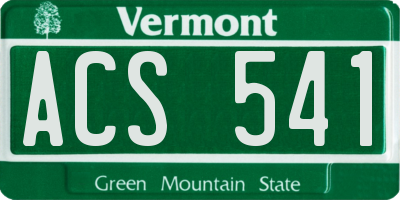 VT license plate ACS541