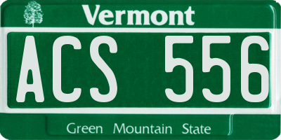 VT license plate ACS556