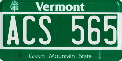 VT license plate ACS565