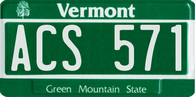 VT license plate ACS571
