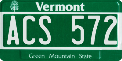 VT license plate ACS572