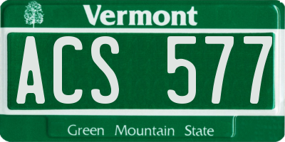 VT license plate ACS577