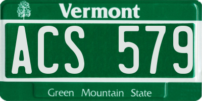 VT license plate ACS579