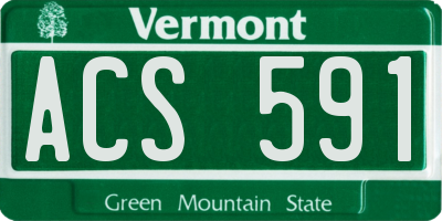 VT license plate ACS591