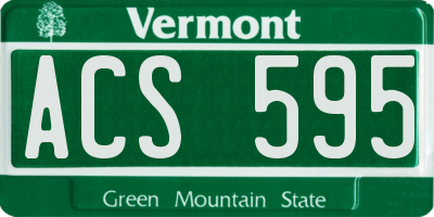VT license plate ACS595